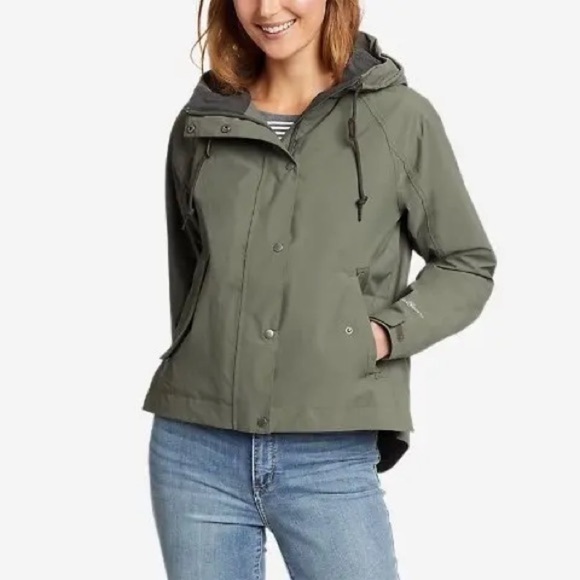 Eddie Bauer Green Sprig Women's Port Townsend Waterproof Rain Jacket Outdoor XL - Picture 4 of 12